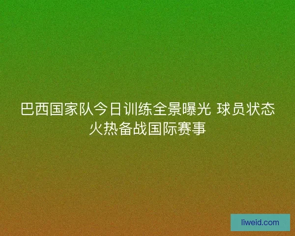 巴西国家队今日训练全景曝光 球员状态火热备战国际赛事