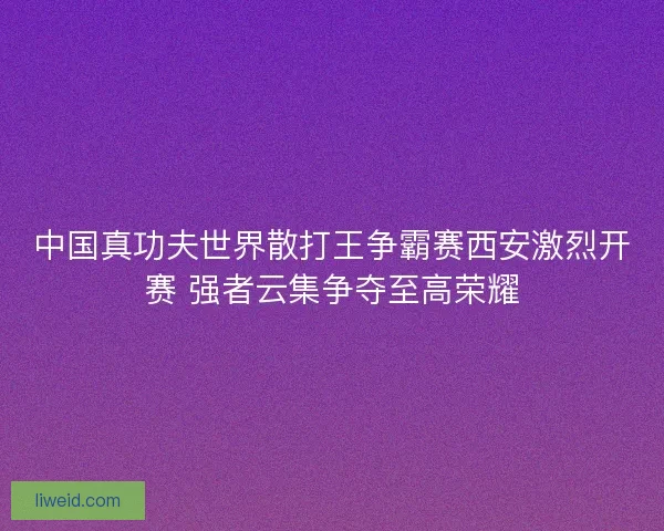 中国真功夫世界散打王争霸赛西安激烈开赛 强者云集争夺至高荣耀
